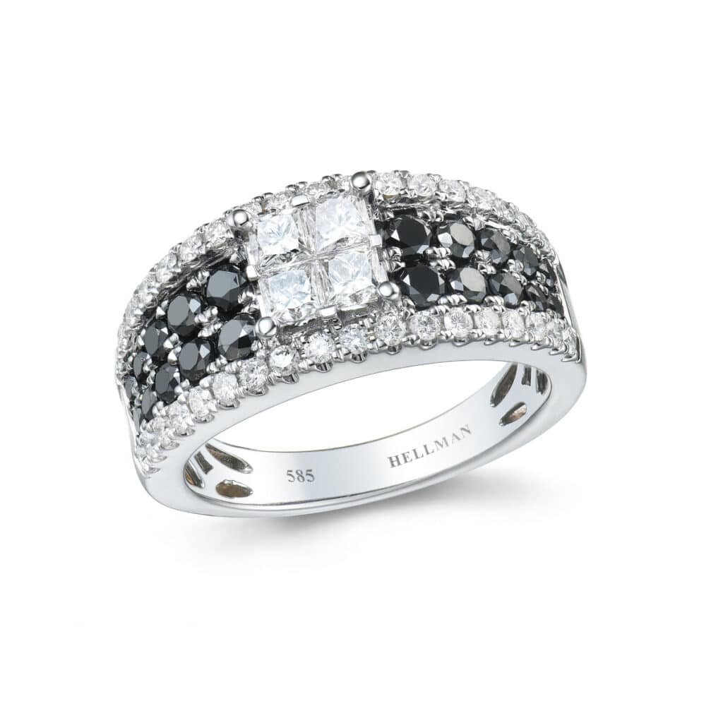 DIAMANTRING BRED 1.00CT TW.SI 0.63CT SORTE DIAMANTER