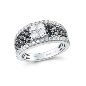 DIAMANTRING BRED 1.00CT TW.SI 0.63CT SORTE DIAMANTER