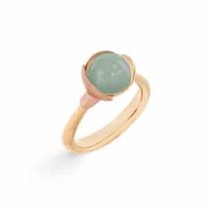 OLE LYNGGAARD RING LOTUS STR 1 AQUAMARINE