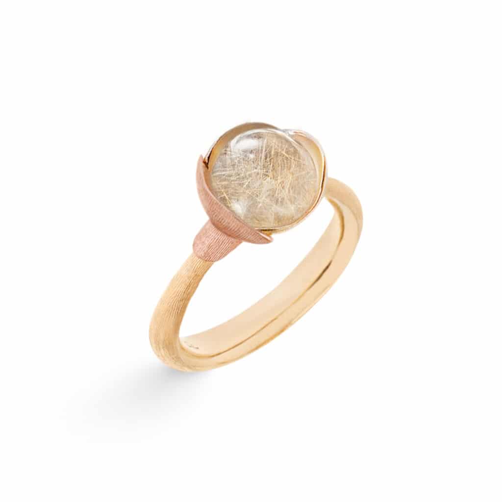 OLE LYNGGAARD RING LOTUS STR 1 RUTILKVARTS