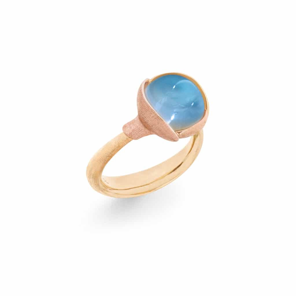 OLE LYNGGAARD RING LOTUS STR 2 SKY BLUE TOPAS