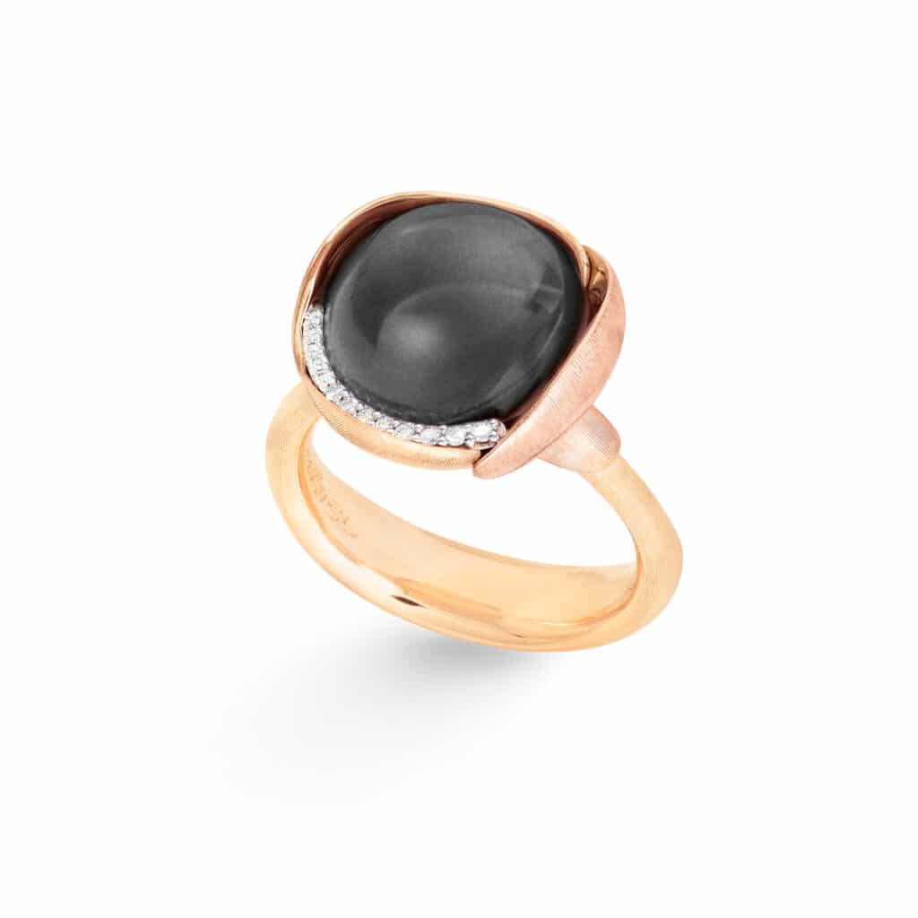 OLE LYNGGAARD RING LOTUS STR 3 GRÅ MÅNESTEN