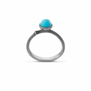 OLE LYNGGAARD RING LOTUS MINI TURQUOISE SØLV