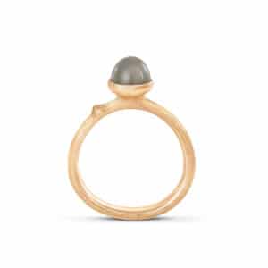 OLE LYNGGAARD RING LOTUS MINI GRÅ MÅNESTEN