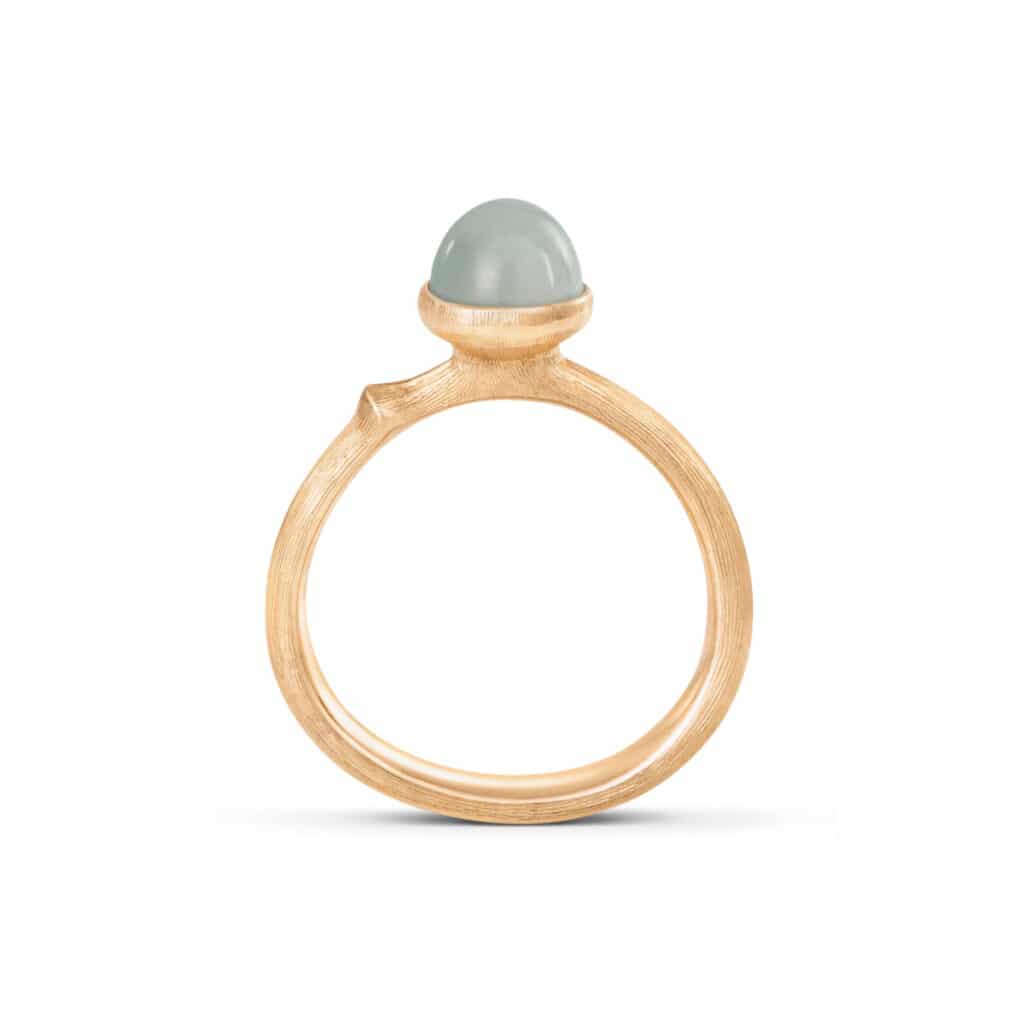 OLE LYNGGAARD RING LOTUS MINI AQUAMARINE