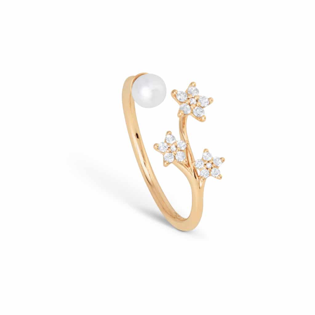 OLE LYNGGAARD RING SHOOTING STARS MED PERLE
