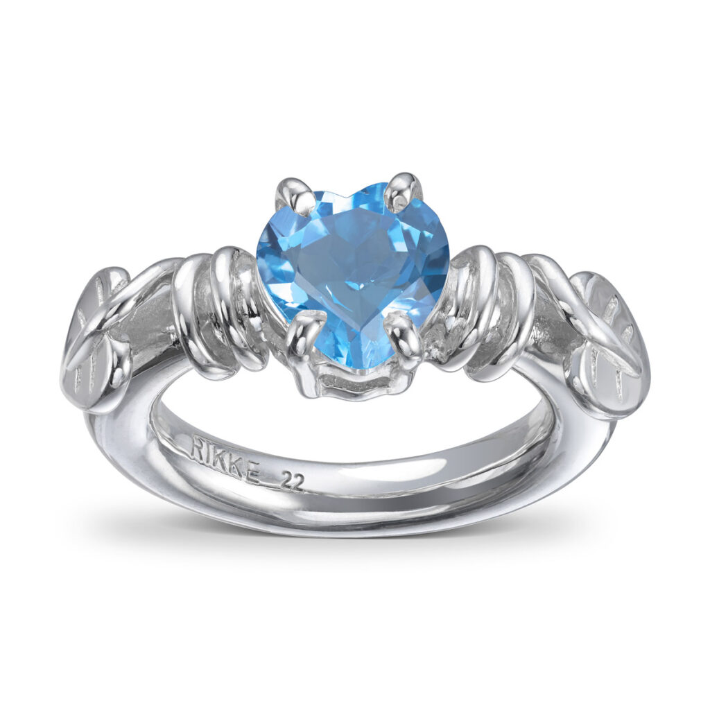 RIKKE HARSHEIM BLADRING SWISS BLUE TOPAS
