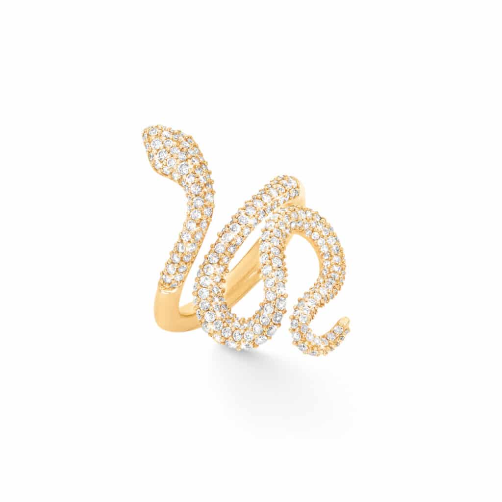 OLE LYNGGAARD RING SNAKES PAVÉ