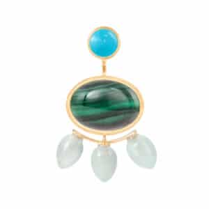 OLE LYNGGAARD LOTUS VEDHENG TIL ØREPYNT AQUAMARINE