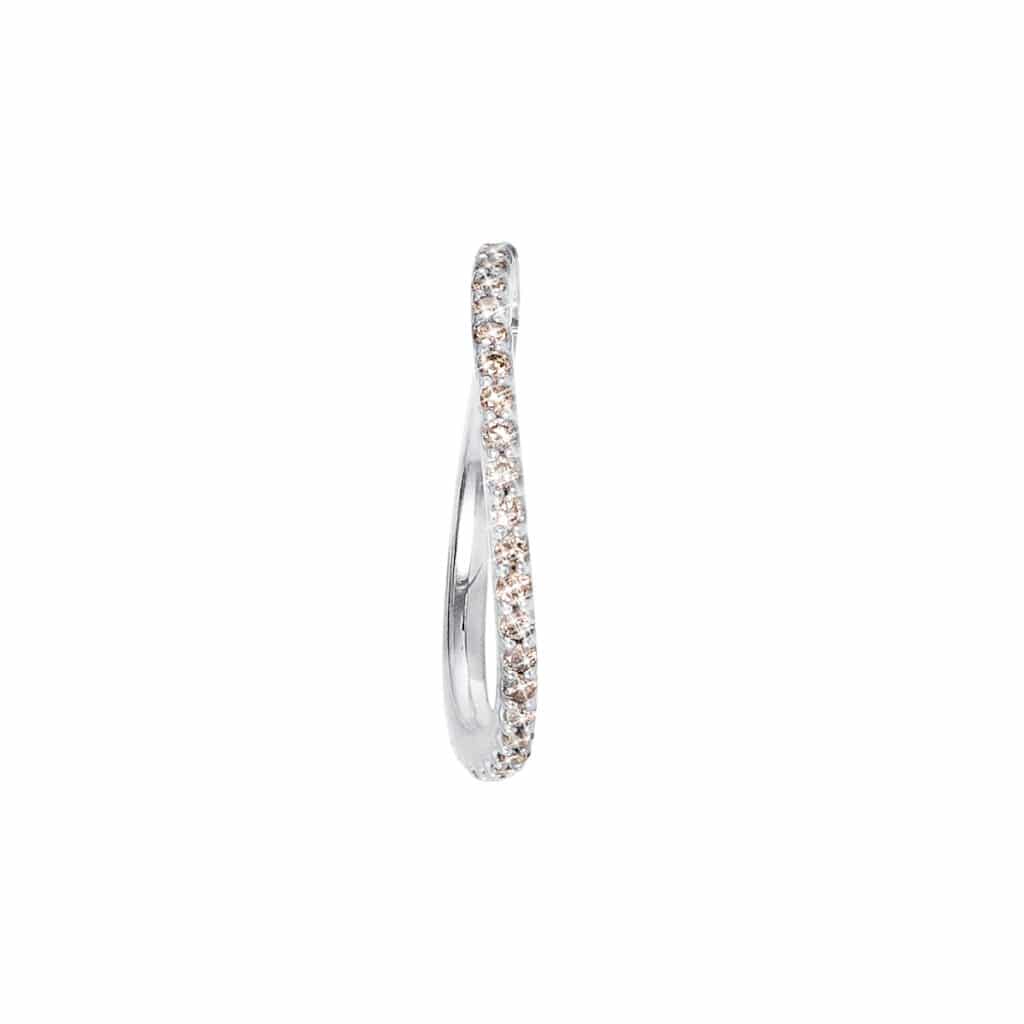 OLE LYNGGAARD RING LOVE BANDS BUET BRUNE DIAMANTER HVITTGULL