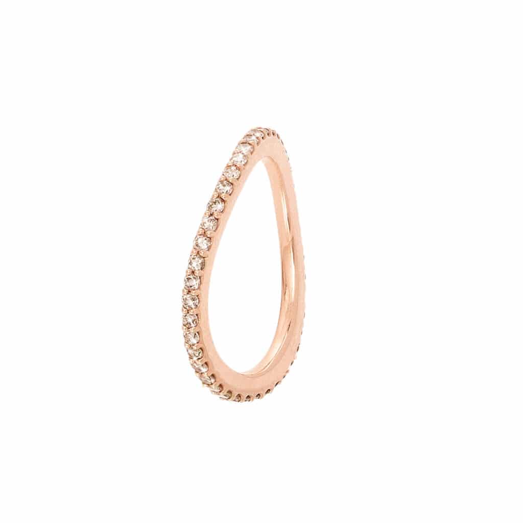 OLE LYNGGAARD RING LOVE BANDS BUET BRUNE DIAMANTER ROSEGULL