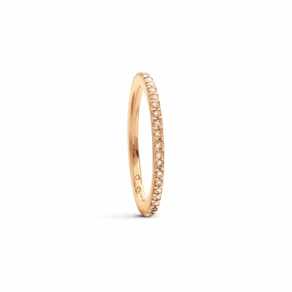 OLE LYNGGAARD RING LOVE BANDS RETT BRUNE DIAMANTER