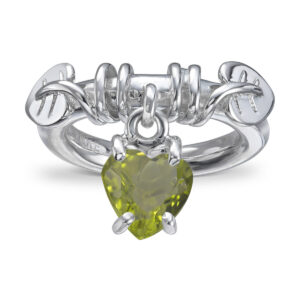 RIKKE HARHSEIM RING M/HENGENDE STEN PERIDOTT