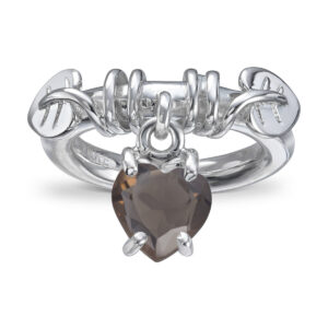 RIKKE HARHSEIM RING M/HENGENDE STEN PERIDOTT