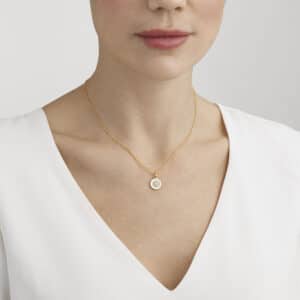 GEORG JENSEN SMYKKE DAISY FORGYLT SØLV OG DIAMANTER 11MM