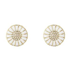 GEORG JENSEN ØREDOBBER DAISY FORGYLT SØLV OG DIAMANTER