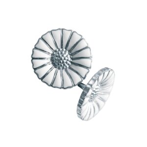 GEORG JENSEN ØREDOBBER DAISY MED HVIT EMALJE OG SØLV