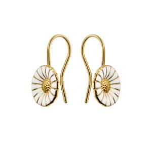 GEORG JENSEN ØREDOBBER DAISY FORGYLT SØLV OG EMALJE