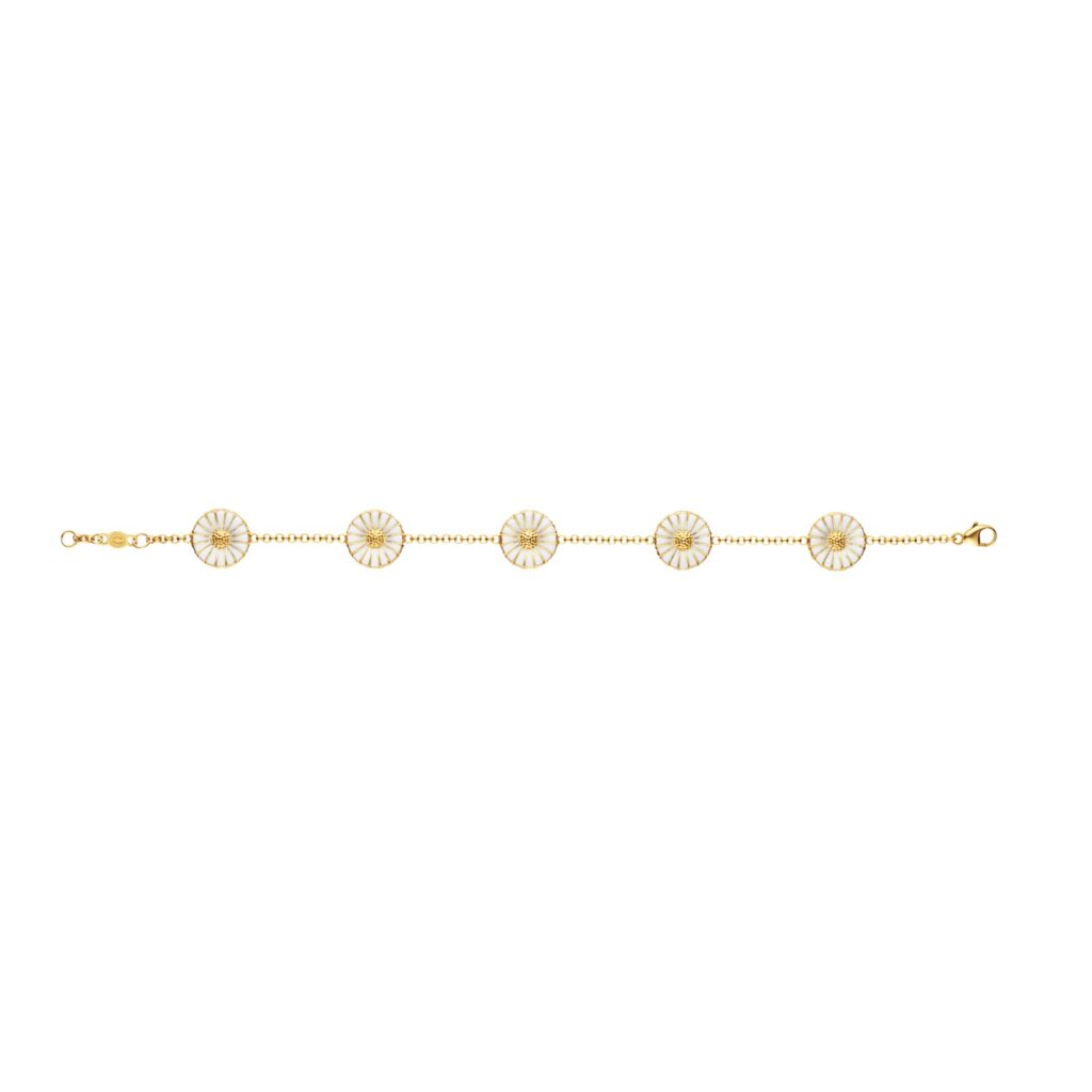 GEORG JENSEN ARMBÅND DAISY FORGYLT SØLV OG EMALJE