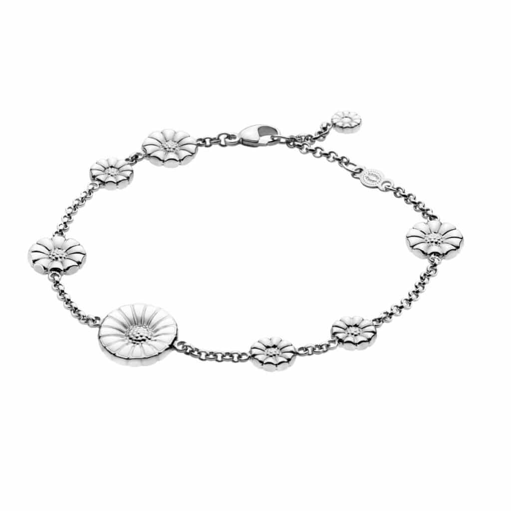 GEORG JENSEN ARMBÅND DAISY HVIT OG SØLV