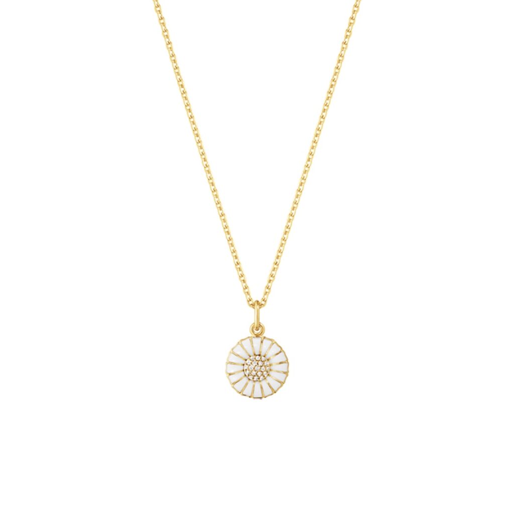 GEORG JENSEN SMYKKE DAISY FORGYLT SØLV OG DIAMANTER 11MM