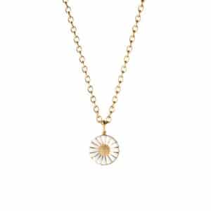 GEORG JENSEN SMYKKE DAISY FORGYLT SØLV OG HVIT EMALJE 18MM
