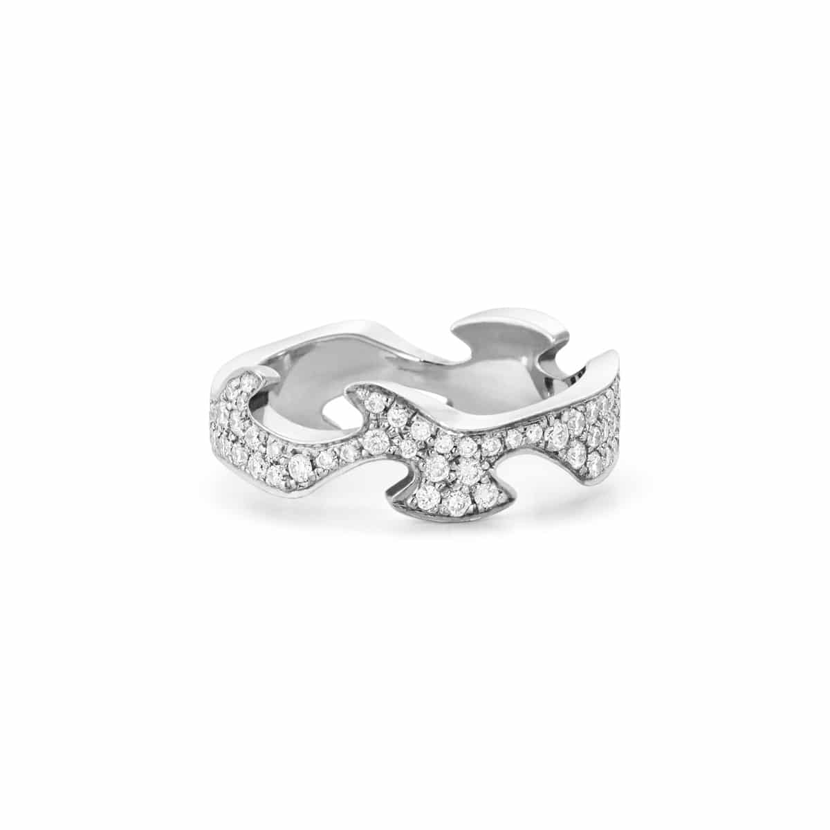 GEORG JENSEN RING FUSION SENTER RING HVITTGULL