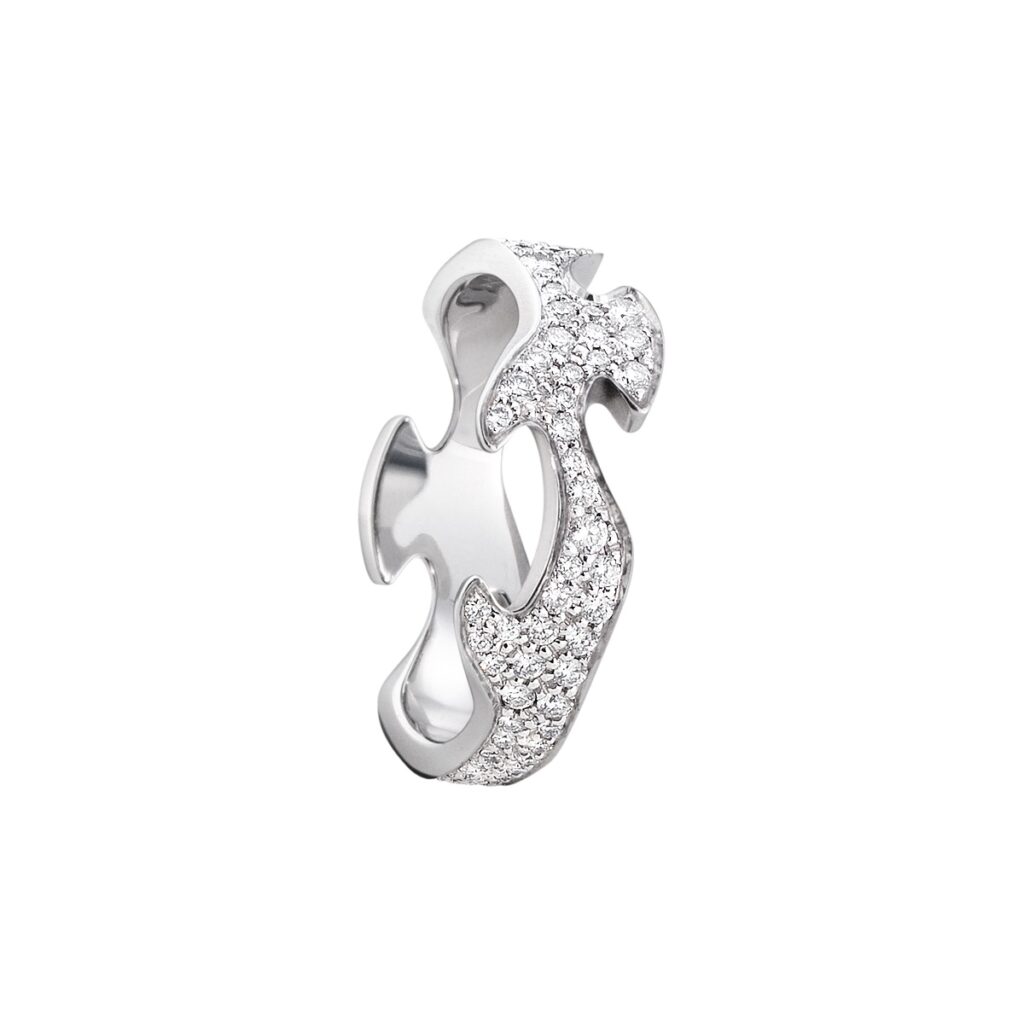 GEORG JENSEN RING FUSION SENTER RING HVITTGULL