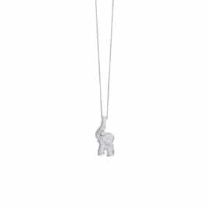 OLE LYNGGAARD CHARM ELEFANT MED PAVÉ HVITTGULL