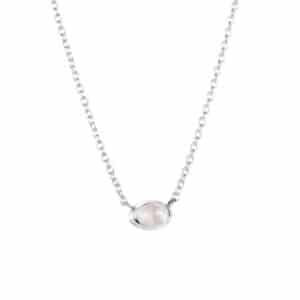 EFVA ATTLING KJEDE LOVE BEAD SØLV ROSA KVARTS