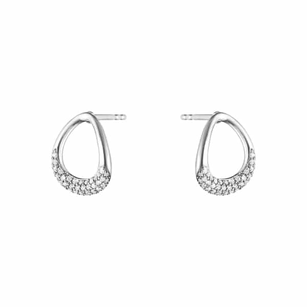 GEORG JENSEN ØREDOBBER OFFSPRING SØLV MED DIAMANTER