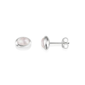 EFVA ATTLING ØREDOBBER LOVE BEAD SØLV ROSA KVARTS