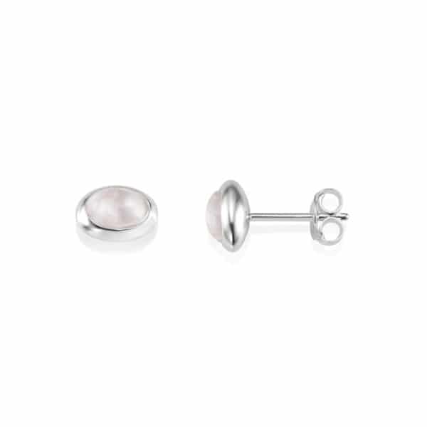 EFVA ATTLING ØREDOBBER LOVE BEAD SØLV ROSA KVARTS