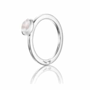 EFVA ATTLING RING LOVE BEAD SØLV ROSA KVARTS