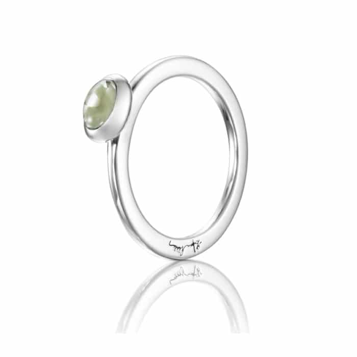 EFVA ATTLING RING LOVE BEAD SØLV GRØNNKVARTS