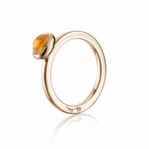 EFVA ATTLING RING LOVE BEAD CITRINE GULL