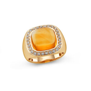 RING GULTGULL CITRINE & DIAMONDS