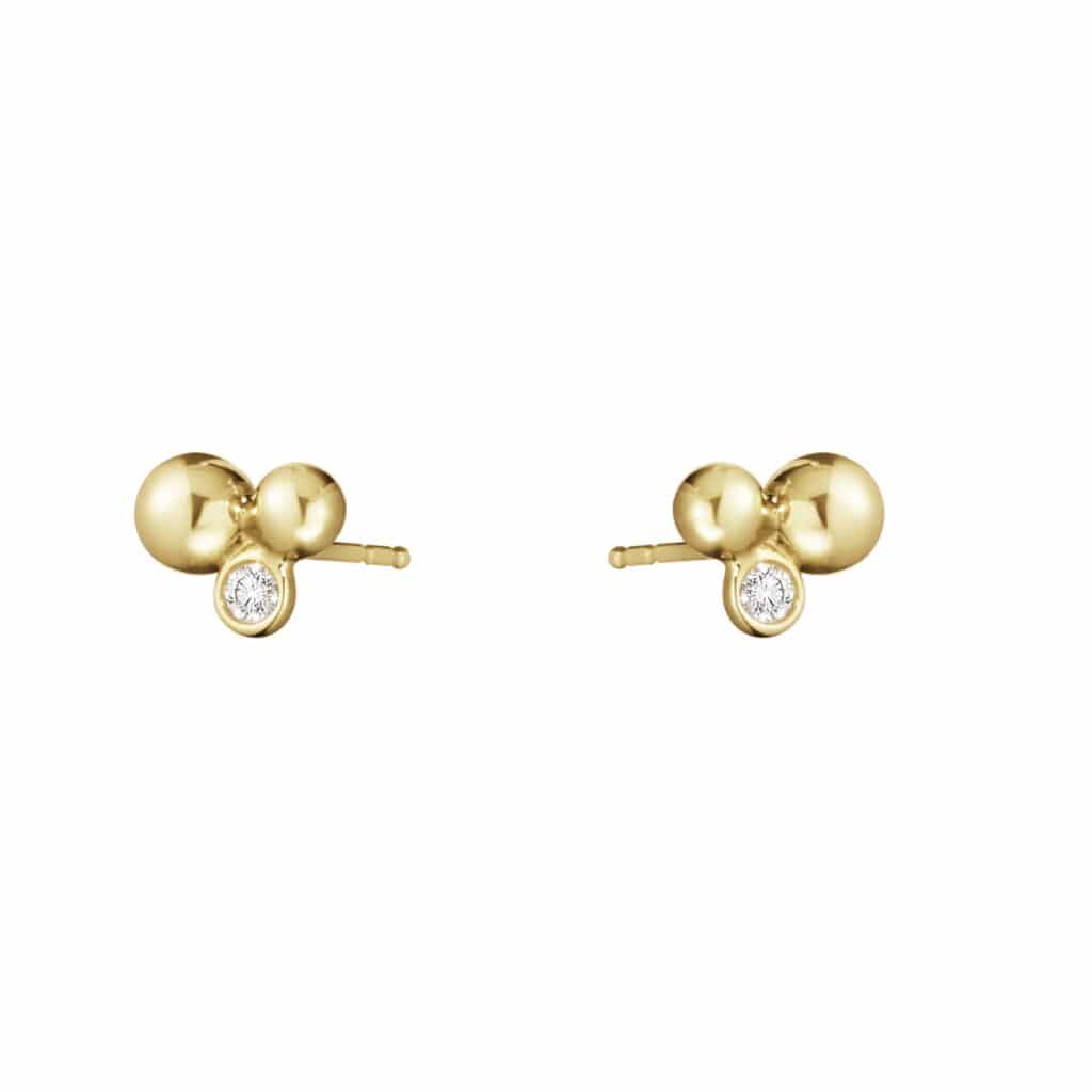 GEORG JENSEN ØREDBBER MOONLIGHT GRAPES GULTGULL MED DIAMANTER