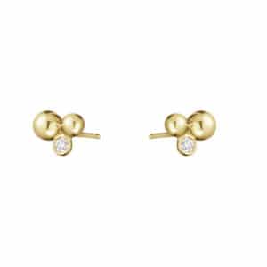 GEORG JENSEN ØREDBBER MOONLIGHT GRAPES GULTGULL MED DIAMANTER