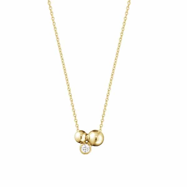 GEORG JENSEN KJEDE MED ANHENG MOONLIGHT GRAPES GULTGULL MED DIAMANT