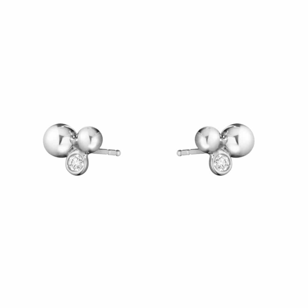 GEORG JENSEN ØREDBBER MOONLIGHT GRAPES SØLV MED DIAMANTER