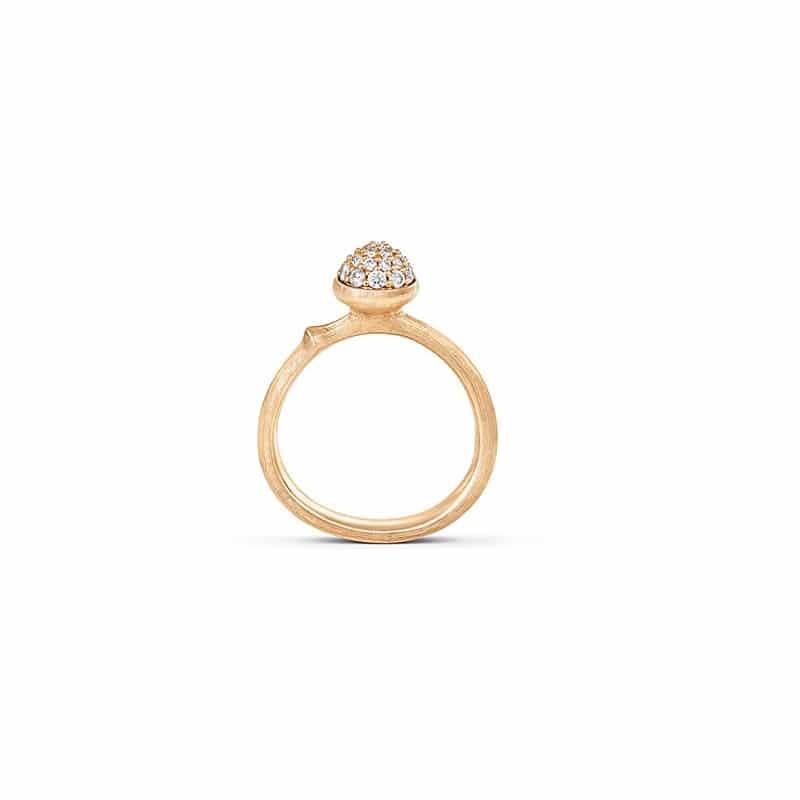OLE LYNGGAARD RING LOTUS TINY PAVE