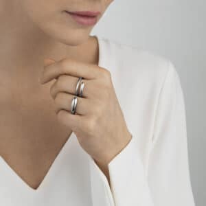 GEORG JENSEN DOBBELTRING MERCY SØLV