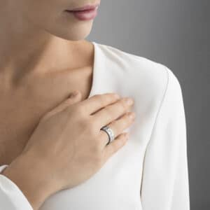 GEORG JENSEN RING FUSION 2 DELER MED DIAMANTER