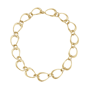 GEORG JENSEN KJEDE OFFSPRING GULL MED DIAMANTER
