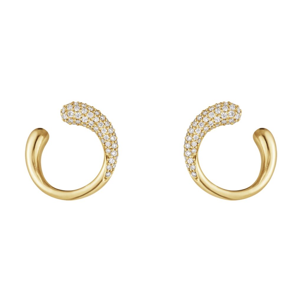 GEORG JENSEN ØREDOBBER MERCY GULTGULL MED DIAMANTER