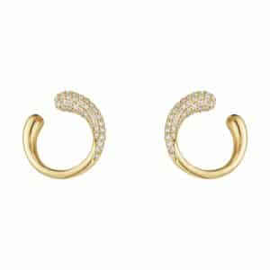 GEORG JENSEN ØREDOBBER MERCY GULTGULL MED DIAMANTER