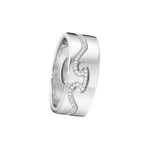 GEORG JENSEN RING FUSION 2 DELER MED DIAMANTER