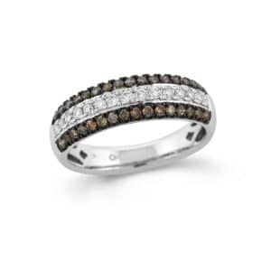 RING WHITE AND BROWN DIAMONDS