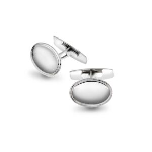MANSJETTKNAPPER HVITTGULL OVAL GALTT